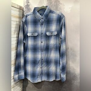 George Casual Blue and White Plaid Shirt